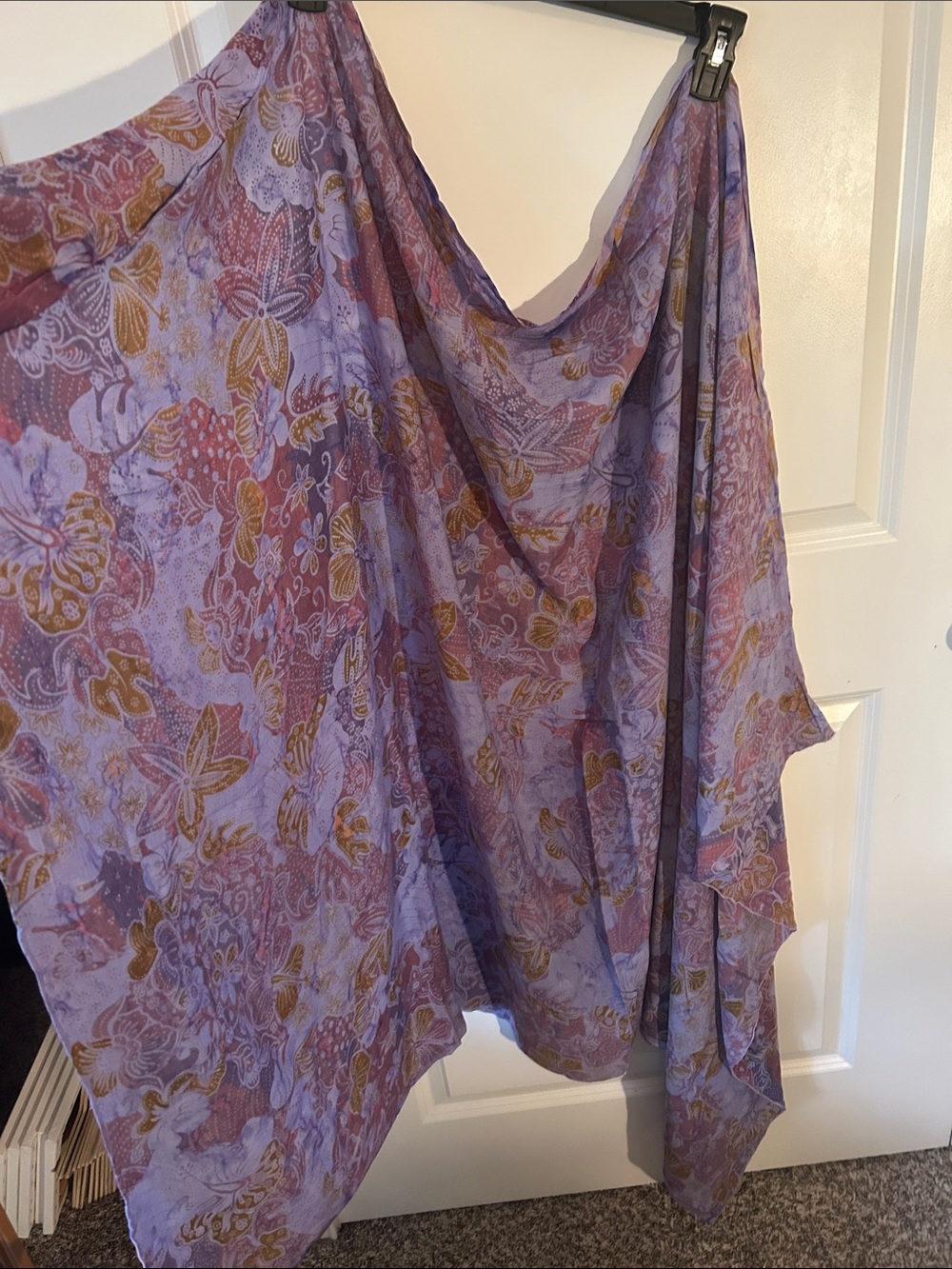 Floral Lavender Sheer Wrap Sarong Hawaii